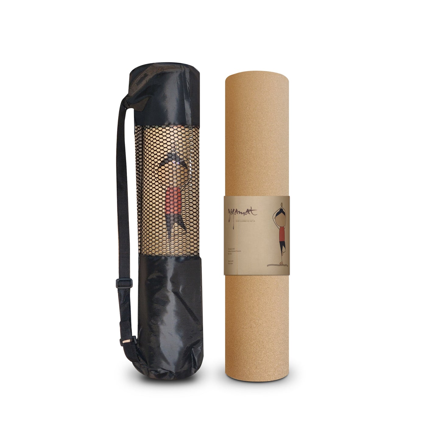 Premium Non Toxic Cork Yoga Mat with Storage Bag & Strap - 4MM Thick Large Size | Eco-Friendly, Non-Slip, & Sweat Resistant