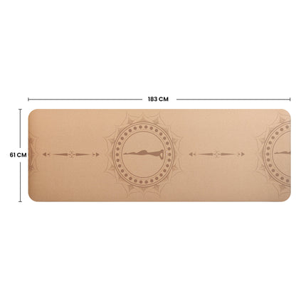 Premium Non Toxic Cork Yoga Mat with Storage Bag & Strap - 4MM Thick Large Size | Eco-Friendly, Non-Slip, & Sweat Resistant