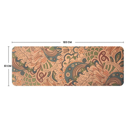 Premium Non Toxic Cork Yoga Mat with Storage Bag & Strap - 4MM Thick Large Size | Eco-Friendly, Non-Slip, & Sweat Resistant