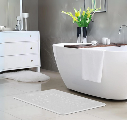 TerraDry Stone Bath Mat - Non-Slip Super Absorbent Diatomaceous Earth Stone Mat