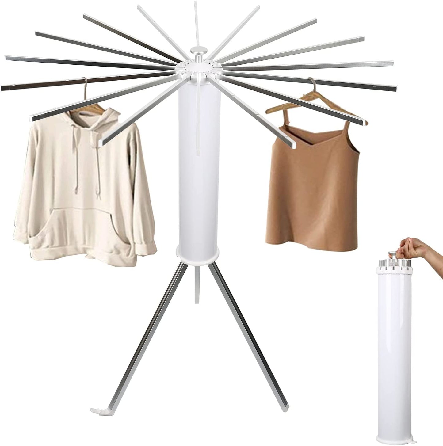 Homes Premium Aluminium Foldable Clothes Drying Stand with 12 Foldable Rods
