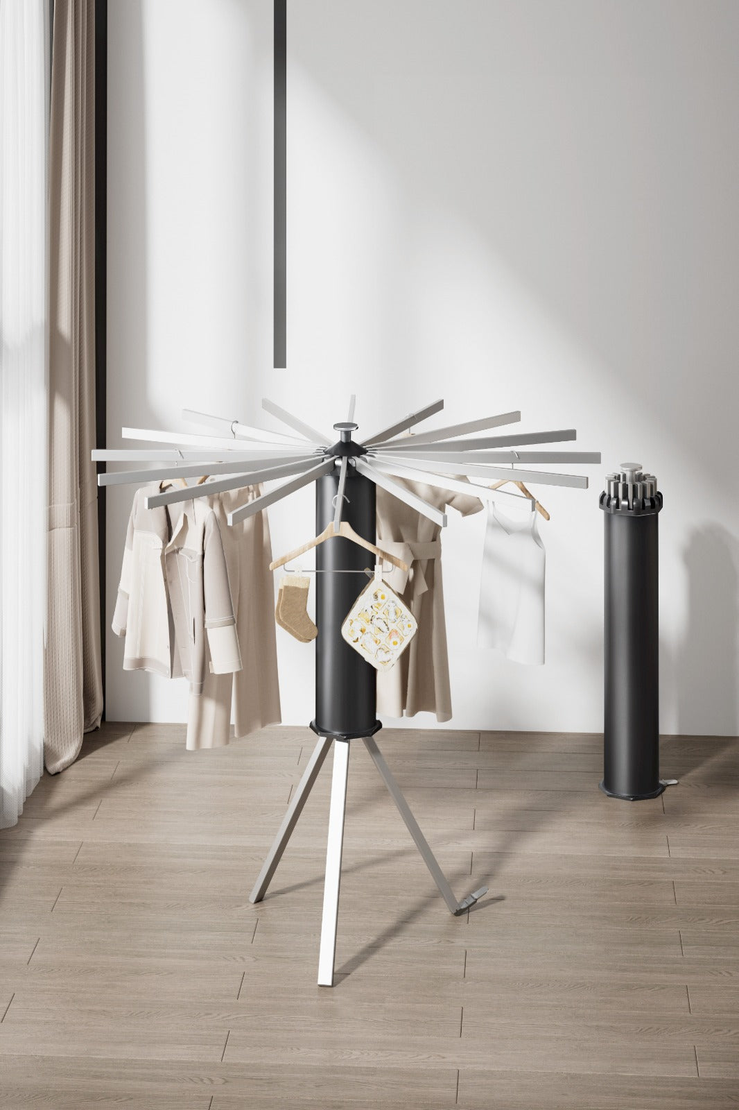 Homes Premium Aluminium Foldable Clothes Drying Stand with 12 Foldable Rods
